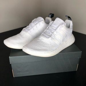 Adidas NMD R2 Triple White Shoes Size 11.5